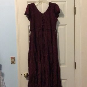Burgundy Just Curiosity swing dress